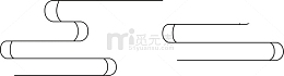 中国风云纹图案线条装饰