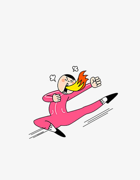 生气大喊的男子卡通png