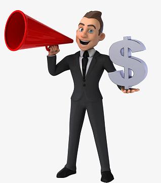 卡通商务呼喊的男人免抠图