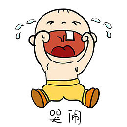 卡通哭闹的宝宝