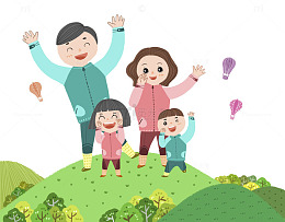 郊游的一家