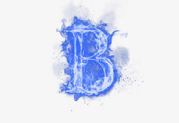 创意蓝色火焰字母B