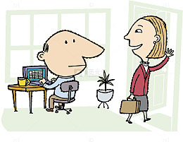 goodbye卡通插图挥手再见