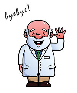 卡通人物挥手再见