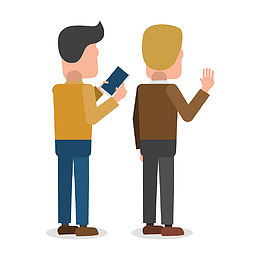 挥手送别的两个男人