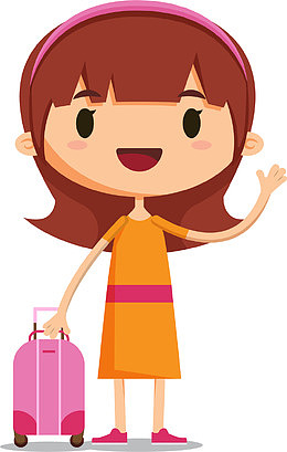 打招呼的小女孩插画