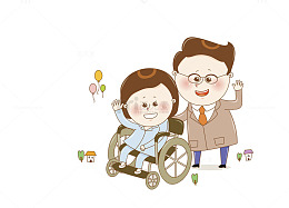 坐在轮椅上挥手的人