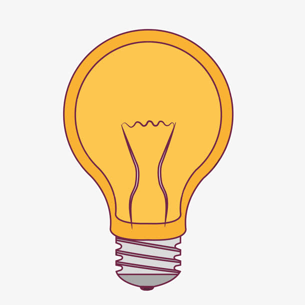 手绘橙色灯泡装饰