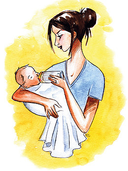 母亲婴儿插画