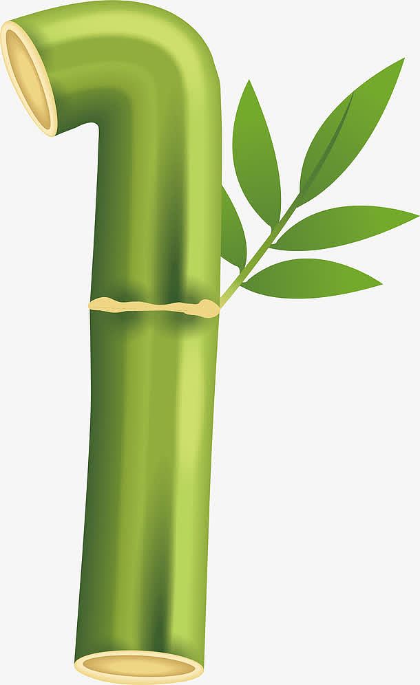 大写字母A清新绿色竹子艺术字母