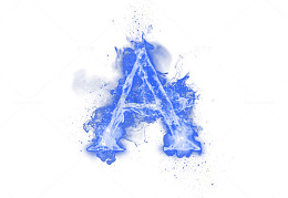 创意蓝色火焰字母A