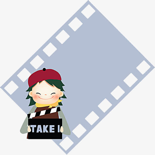 卡通插画男孩拿着场记牌