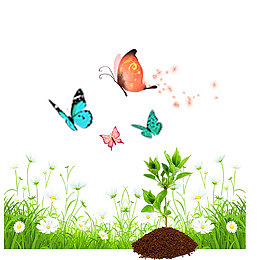 清新春游记蝴蝶素材图片