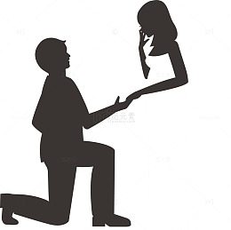 婚礼单膝求婚情侣