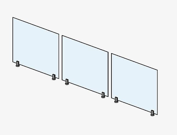 扁平展示钢化玻璃护栏PNG