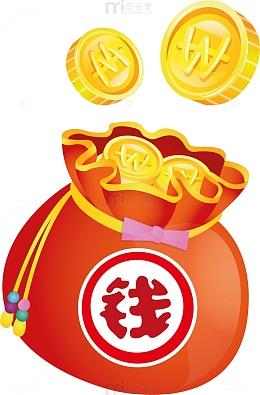 红色新年硬币钱袋