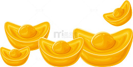 金色闪耀财富元宝