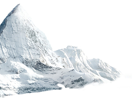 冬季积堆的雪山景