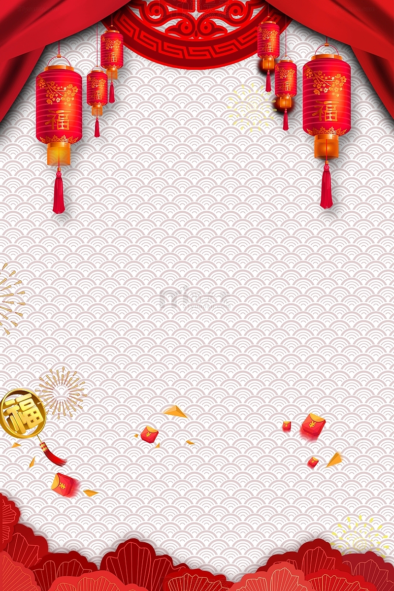 新年中国风背景底纹psd分层图