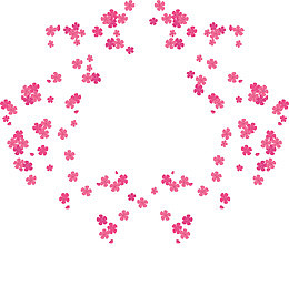 枚红色樱花花瓣边框