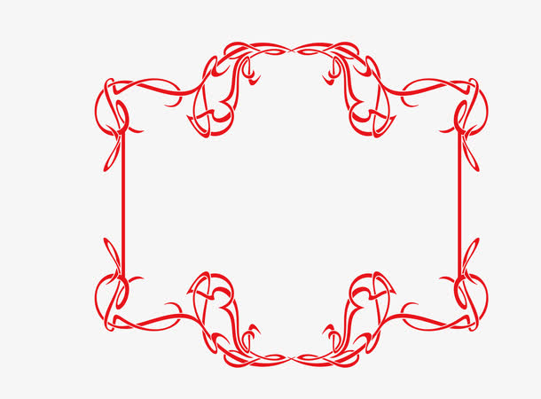 矢量红色花纹边框png素材免费下载_觅元素