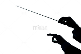 黑色剪影音乐指挥手部免扣