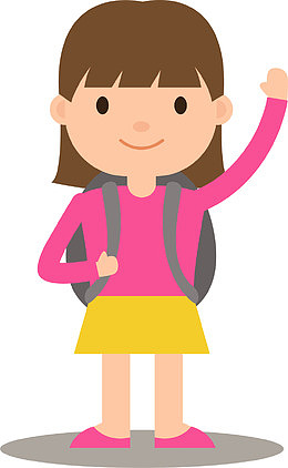 开学季挥手的小女孩