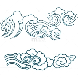线条祥云浪潮花纹
