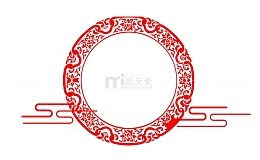 卡通红色圆形花纹