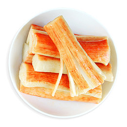 俯拍鲜嫩蟹肉棒