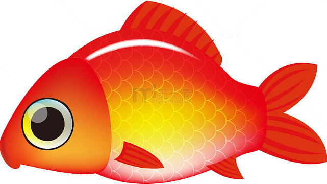 卡通手绘彩色红色鱼免费ai免费png红色的鱼图标免费png矢量卡通带游泳
