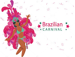 粉红羽毛巴西女郎