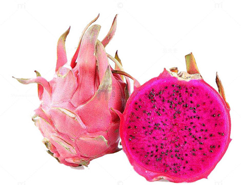 半个红色心火龙果