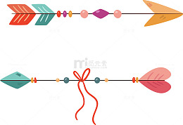 矢量手绘羽毛箭
