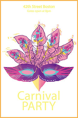 粉红羽毛面具海报