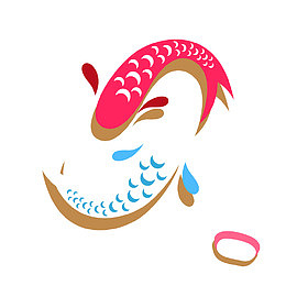 彩色手绘鱼设计图