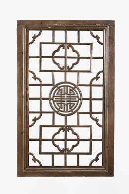 古代木工长方形窗户窗花