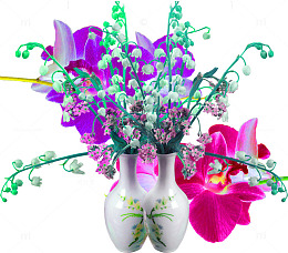 白色玉净插花细颈瓶