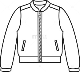 矢量拉链服装外套图