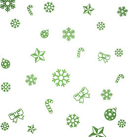 绿色圣诞节漂浮雪花