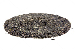 绿茶茶饼微距特写