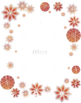 冬日红色雪花框架