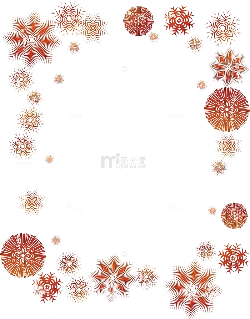 冬日红色雪花框架