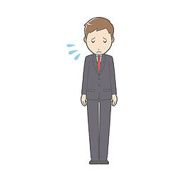 叹气的男人手绘简图