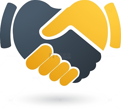 两人合作握手图标