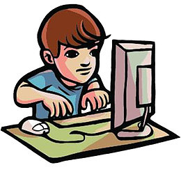 小男孩伏案打游戏