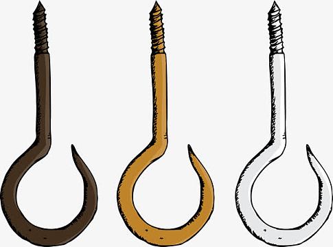 手绘铁钩png矢量图黄色的钩子aipng吊车png矢量素材png钩子标签png