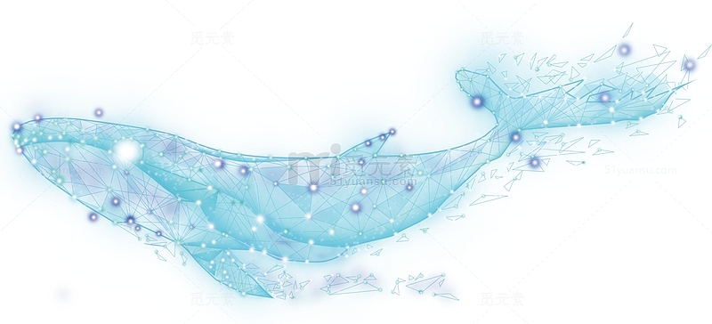 手绘科技鲸鱼线条插画