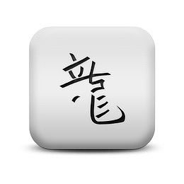 磨砂白广场图标文化中国人生肖龙