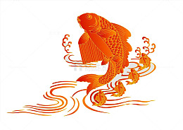 鲤鱼跃龙门中国画